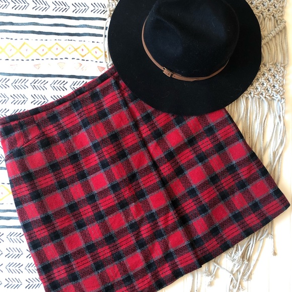 Vintage Dresses & Skirts - Vintage Red Plaid Cross Front Skirt